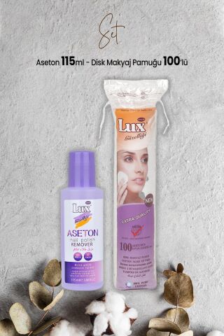 Lux Aseton 115 ml ve Disk Makyaj Pamuğu 100'lü