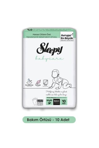 4'lü Sleepy Babycare Bebek Bakım Örtüsü 10'lu ve Rosie Pamuk Hediye