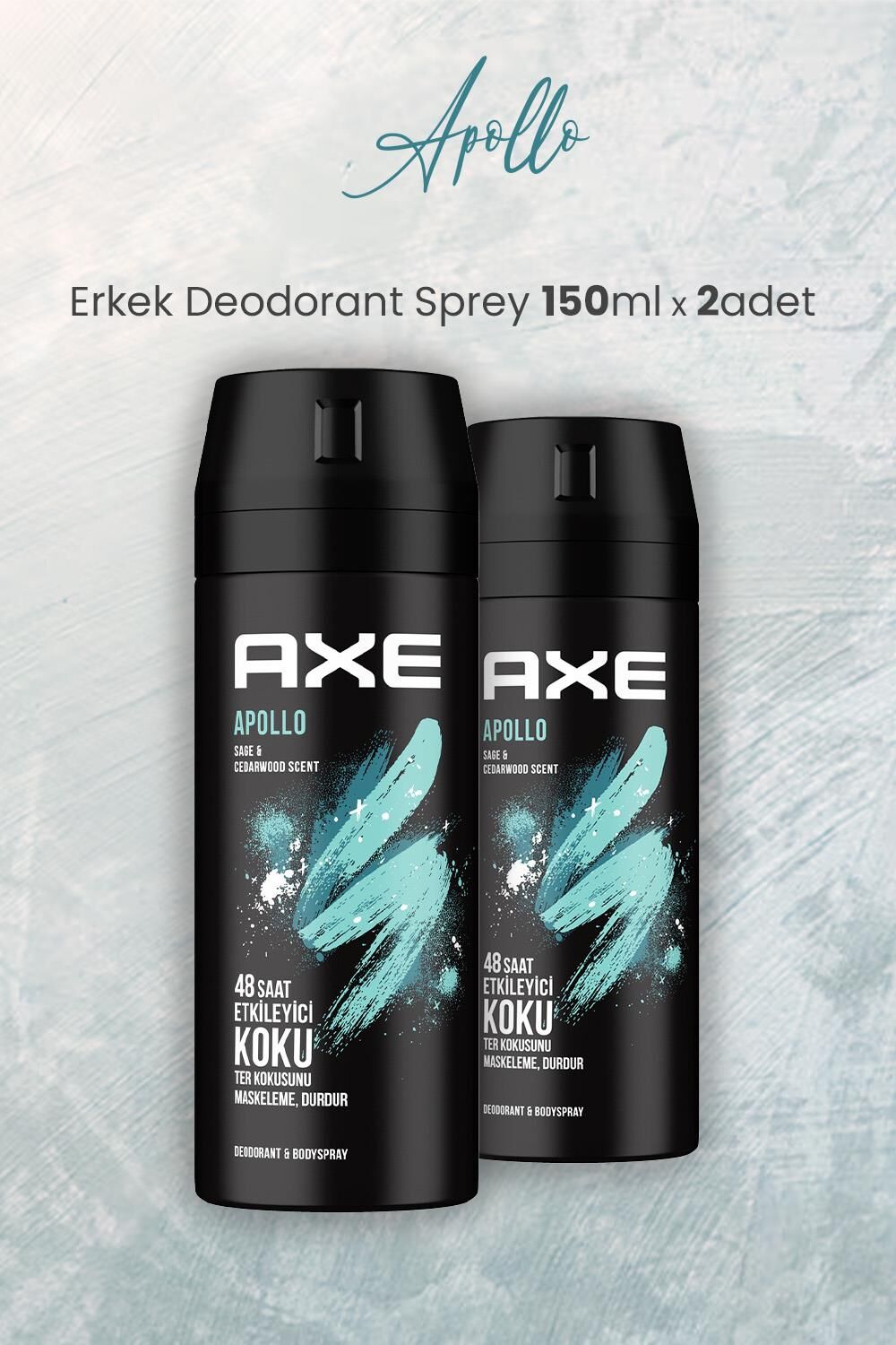 Axe Apollo Erkek Deodorant Sprey 150 ml x 2 Adet