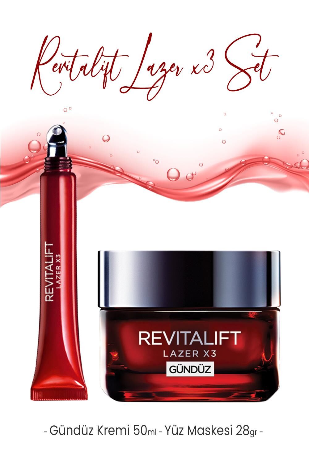 Loreal Paris Revitalift Lazer X3 Yaşlanma Karşıtı Gündüz ve Göz Kremi