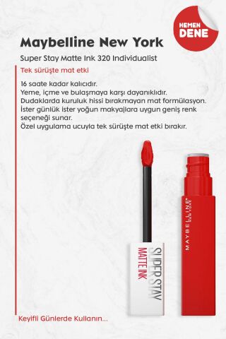 Maybelline Super Stay Matte Ink 320 Individualist