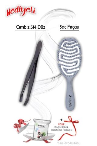 Saç Fırçası Geri Dönüştürülebilir Mavi 4275 ve Cımbız 514 Düz ROSIE Hediyeli