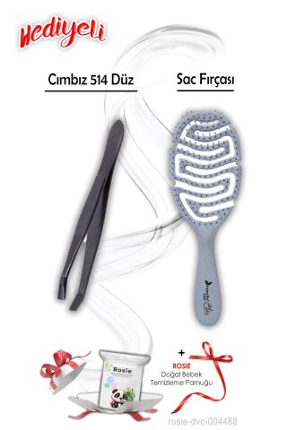 Saç Fırçası Geri Dönüştürülebilir Mavi 4275 ve Cımbız 514 Düz ROSIE Hediyeli