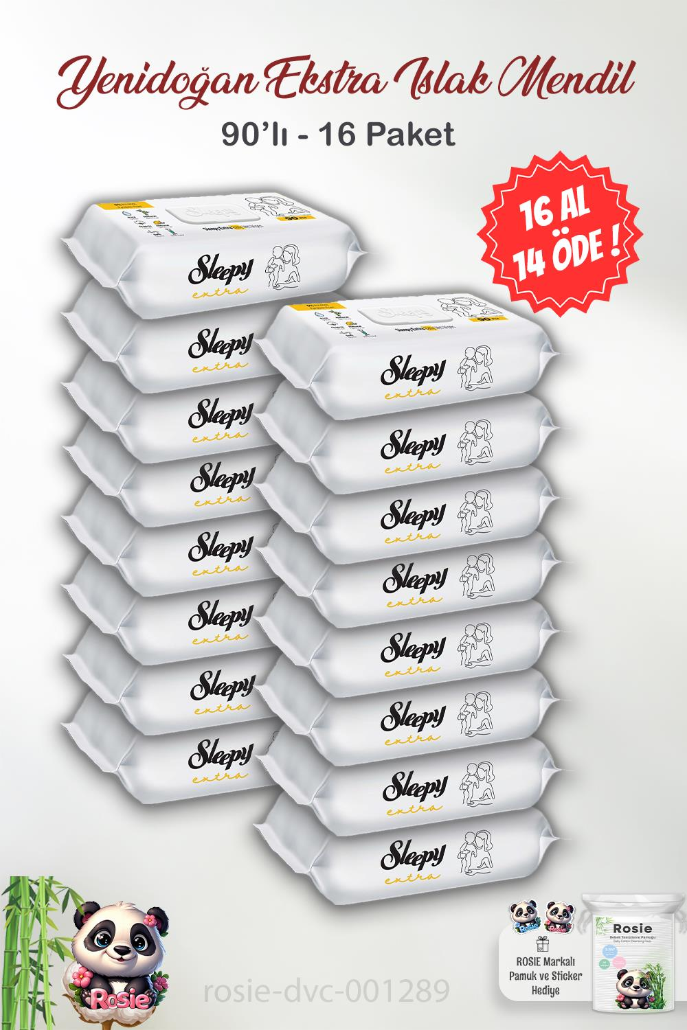16 AL 14 ÖDE Sleepy Extra Islak Bebek Havlusu 90'lı ve ROSIE