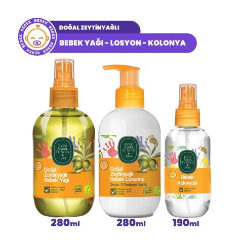 Eyüp Sabri Tuncer Bebek Yağı 280 ml, Kolonyası 190 ml ve Losyonu 280 ml
