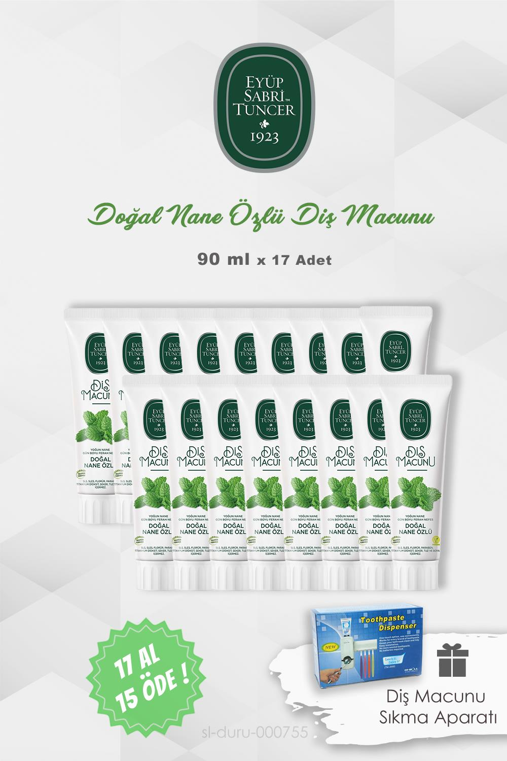 Eyüp Sabri Tuncer Nane Özlü Diş Macunu  90 ml 17 AL 15 ÖDE ve Diş Macunu Sıkma Aparatı