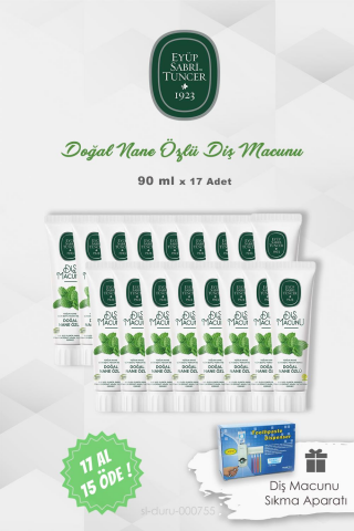 Eyüp Sabri Tuncer Nane Özlü Diş Macunu  90 ml 17 AL 15 ÖDE ve Diş Macunu Sıkma Aparatı
