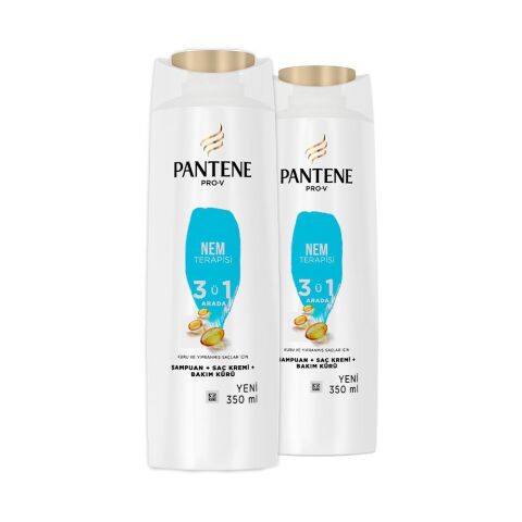 Pantene Şampuan Pro-V Nem Terapisi 3'ü 1 Arada 350 ml x 2
