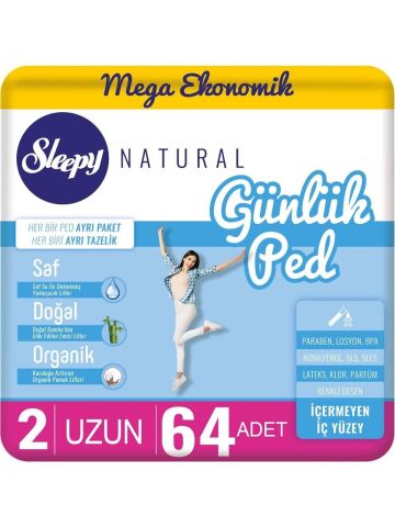Sleepy Natural 64'lü Günlük Ped Uzun X 2 ve ROSIE oda kokusu