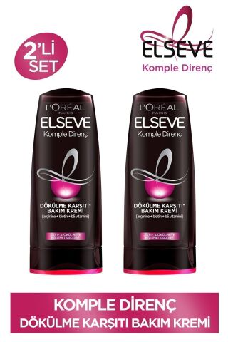 Elseve Komple Direnç Dökülme Karşıtı Bakım Kremi 390 ml 2'li Set