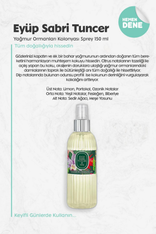 3'lü Eyüp Sabri Tuncer Yağmur Ormanları Kolonyası Sprey 150 ml ve ROSIE Pamuk