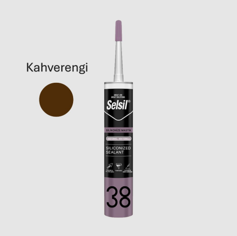 Selsil Kahverengi Renk Silikonize Mastik 500 g - 270 ml