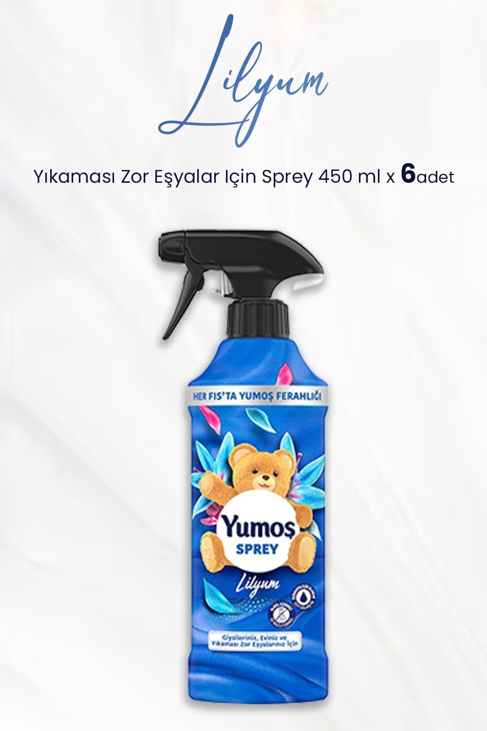 Yumoş Sprey Yıkaması Zor Eşyalar Için Lilyum 450 ml x 6 Adet