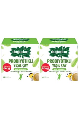 Doğadan Probiyotikli Yeşil Çay Açai Ananaslı 14'lü x 2