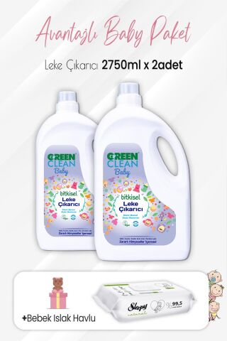 Green Clean Baby Leke Çıkarıcı 2750 ml x 2 Adet ve Natural Yenidoğan 60'lı