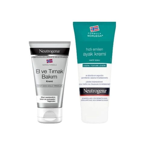 Neutrogena El ve Tırnak Bakım Kremi 75 ml ve Ayak Kremi 100 ml