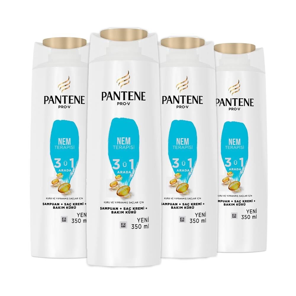 Pantene Şampuan Pro-V Nem Terapisi 3'ü 1 Arada 350 ml x 4