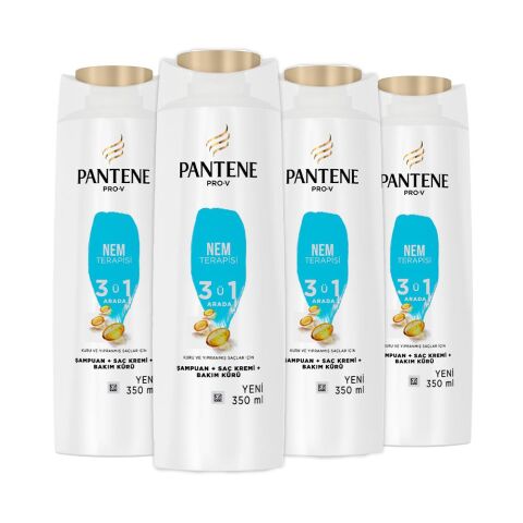 Pantene Şampuan Pro-V Nem Terapisi 3'ü 1 Arada 350 ml x 4