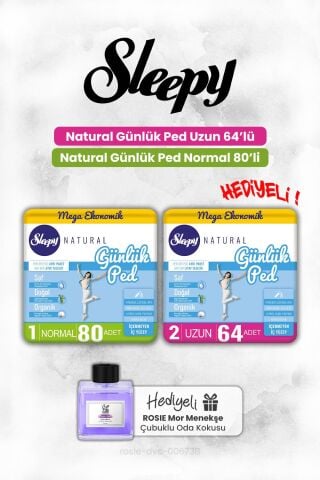 Sleepy Natural Normal 80 ve Uzun 64 Adet Günlük Ped, ROSIE oda kokusu