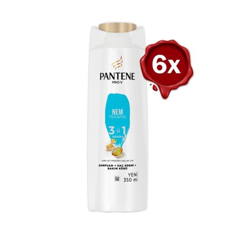 Pantene Şampuan Pro-V Nem Terapisi 3'ü 1 Arada 350 ml x 6