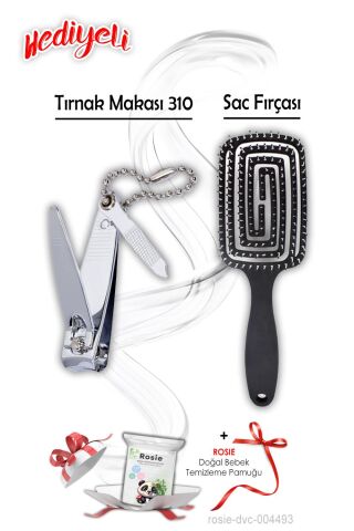 Tırnak Makası 310 ve Siyah Saç Fırçası ROSIE Hediyeli