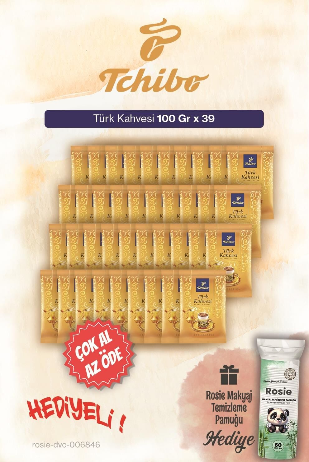 Tchibo 39'lu Çok al Az Öde Türk Kahvesi 100 Gr ve Pamuk