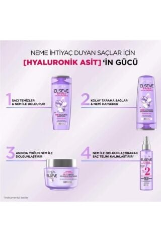 Elseve L'Oréal Paris Hydra [Hyaluronic] Nem Dolduran Şampuan 390 ml 2 Adet