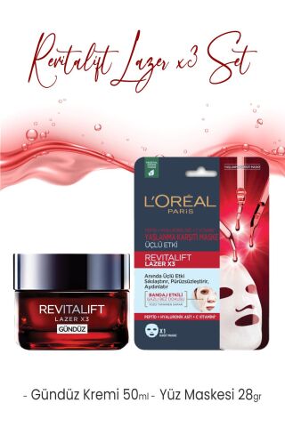 Loreal Paris Revitalift Lazer Gündüz Kremi 50 ml ve Maske 28 gr