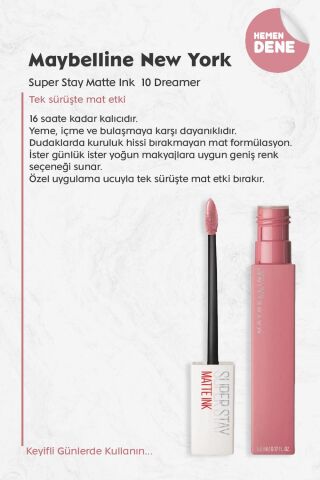 Maybelline Super Stay Matte Ink 10 Dreamer