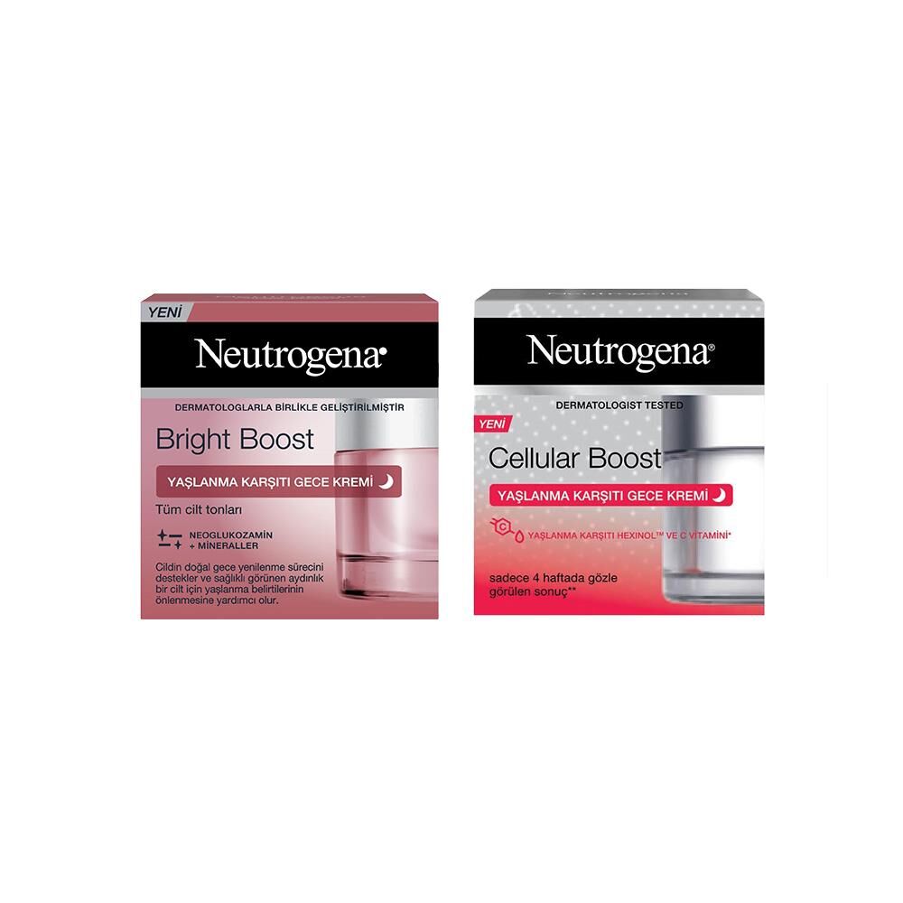 Neutrogena Cellular Boost ve Bright Boost Yaşlanma Karşıtı Gece Kremi 50 ml