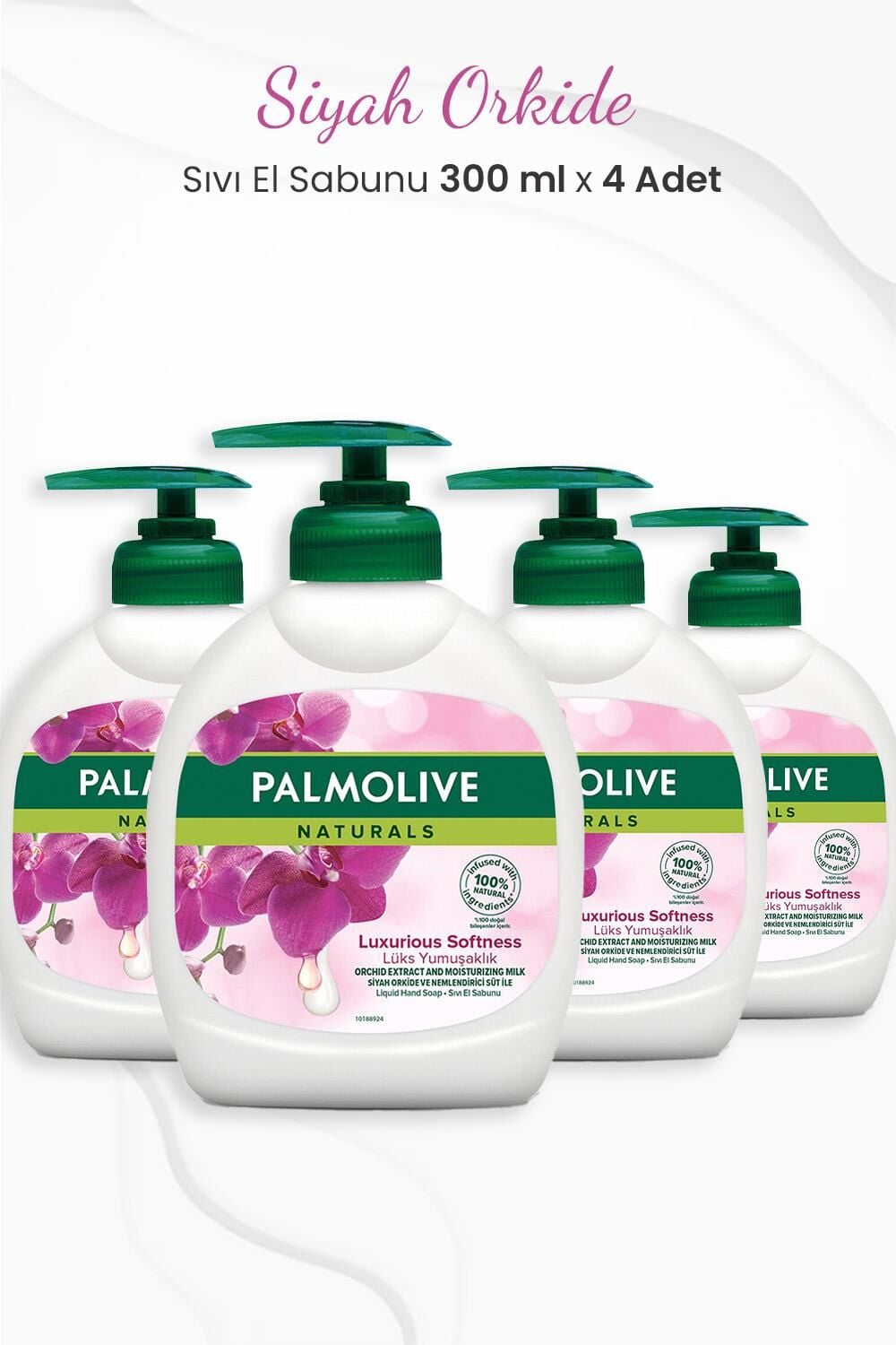 Palmolive Naturals Siyah Orkide Lüks Yumuşaklık Sıvı Sabun 300 ml x 4 Adet