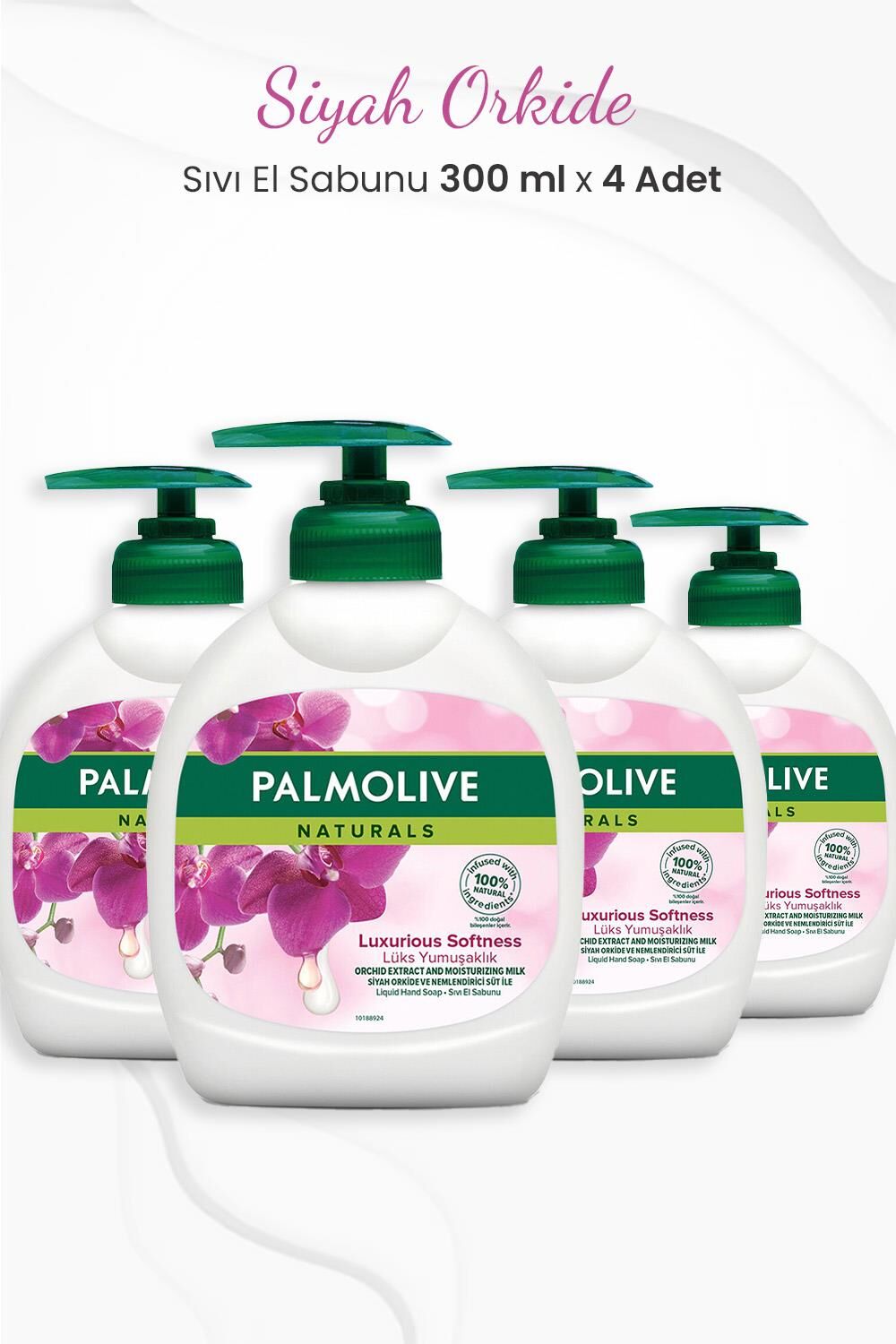 Palmolive Naturals Siyah Orkide Lüks Yumuşaklık Sıvı Sabun 300 ml x 4 Adet
