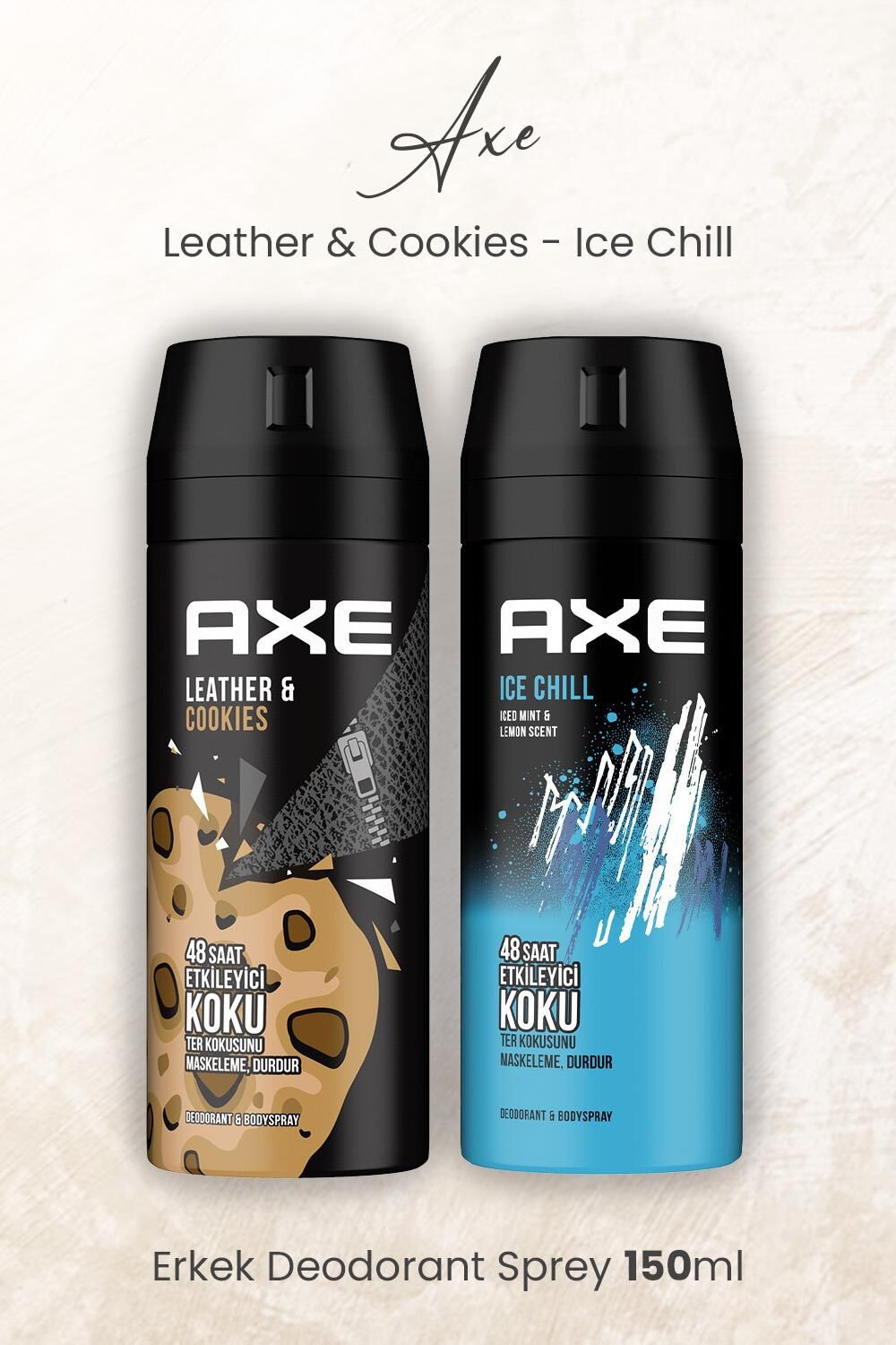Axe Erkek Deodorant Sprey Leather & Cookies ve Ice Chill 150 ml