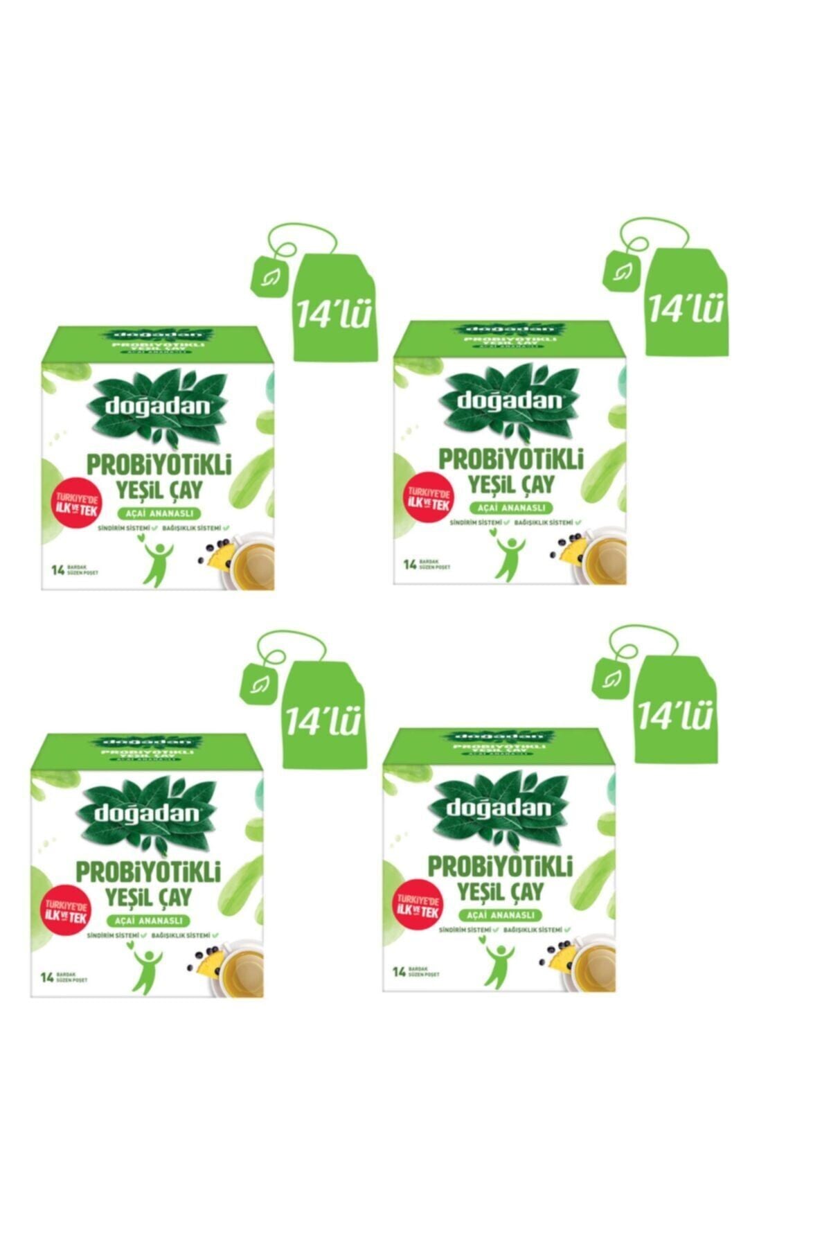 Doğadan Probiyotikli Yeşil Çay Açai Ananaslı 14'lü x 4