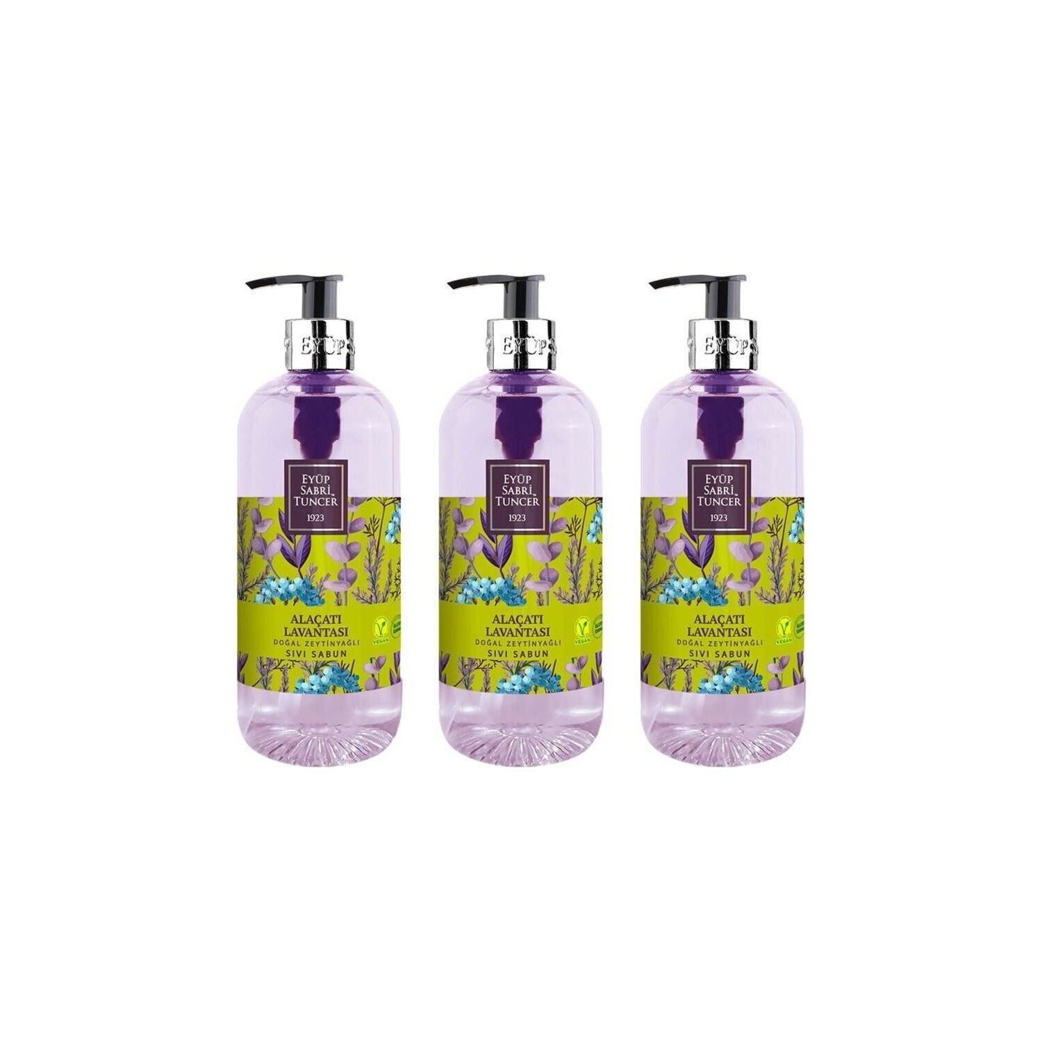Eyüp Sabri Tuncer Alaçatı Lavantası Doğal Zeytinyağlı Sıvı Sabun 500 ml X 3 Adet