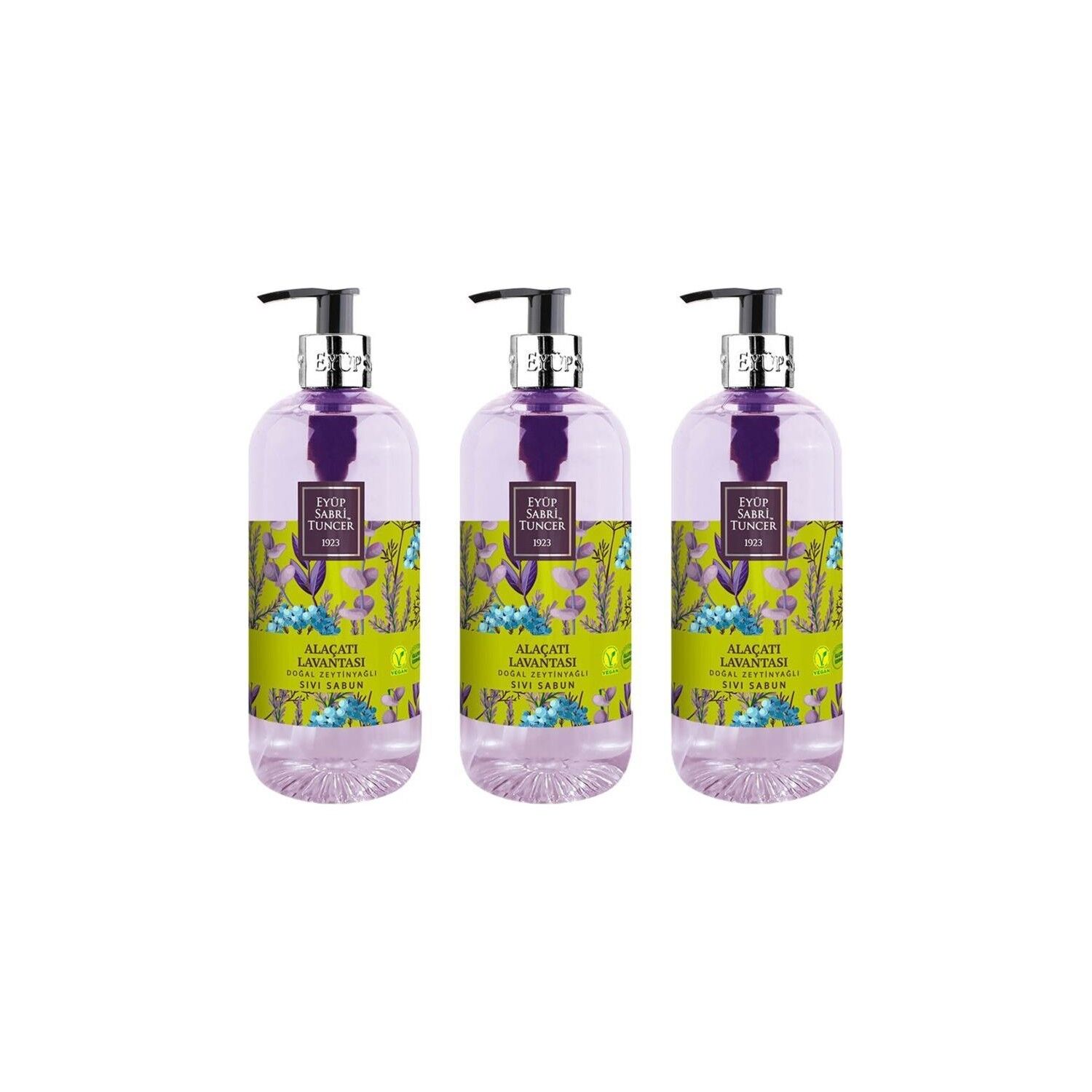 Eyüp Sabri Tuncer Alaçatı Lavantası Doğal Zeytinyağlı Sıvı Sabun 500 ml X 3 Adet