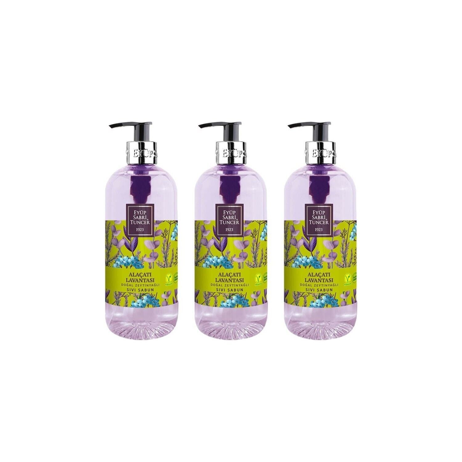 Eyüp Sabri Tuncer Alaçatı Lavantası Doğal Zeytinyağlı Sıvı Sabun 500 ml X 3 Adet