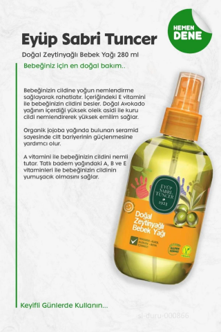 Eyüp Sabri Tuncer Doğal Zeytinyağlı Bebek Yağı 280 ml 3'lü ve ROSIE Bebek Pamuğu