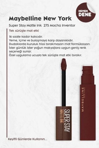 Maybelline Super Stay Matte Ink 275 Mocha Inventor