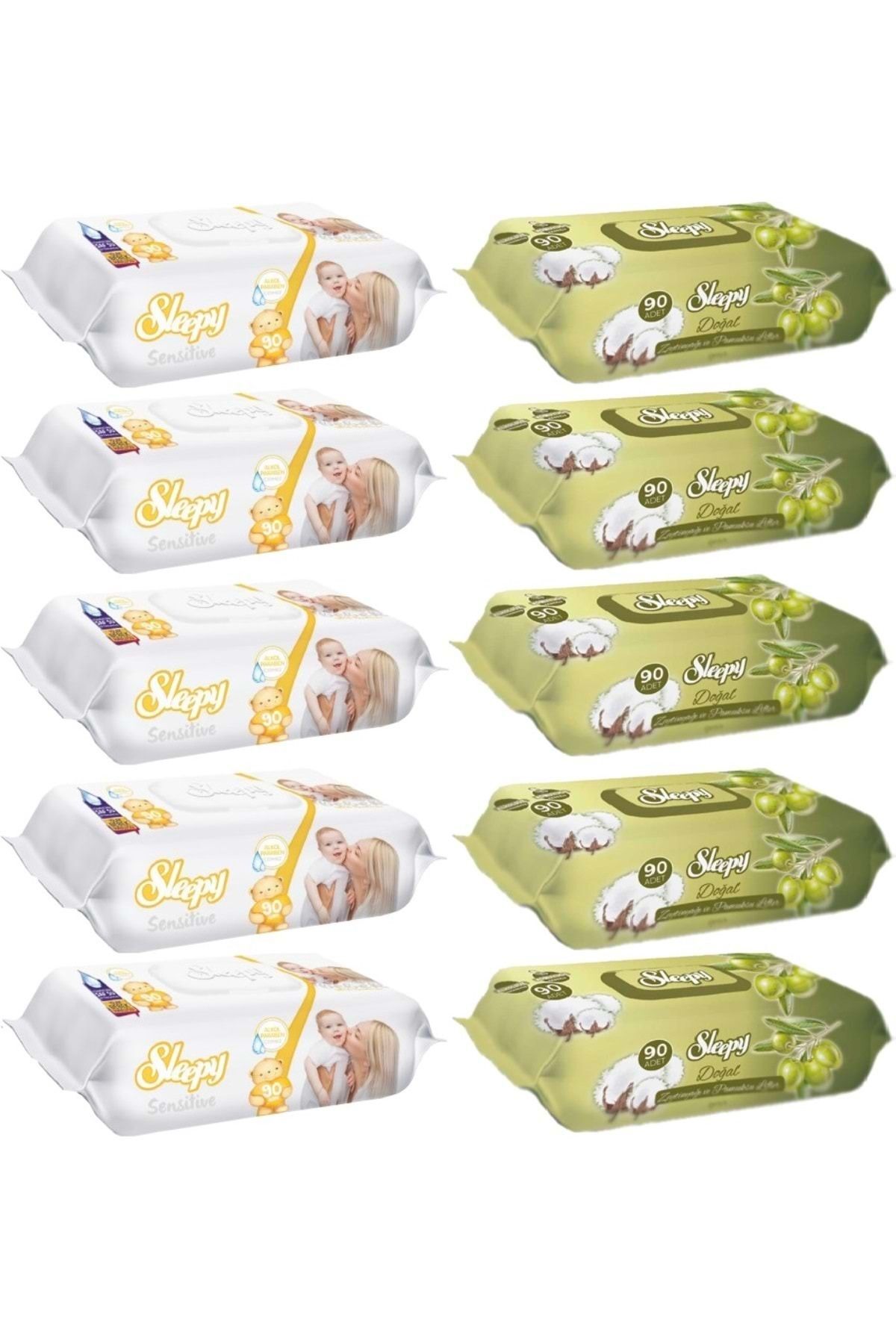 Sleepy Sensitive x5 & Zeytinyağlı x5 (10x90) 900 yaprak