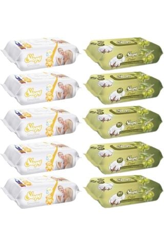 Sleepy Sensitive x5 & Zeytinyağlı x5 (10x90) 900 yaprak