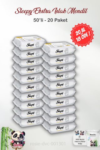 Sleepy 20 AL 18 ÖDE Extra Islak Bebek Havlusu 90'lı ve ROSIE