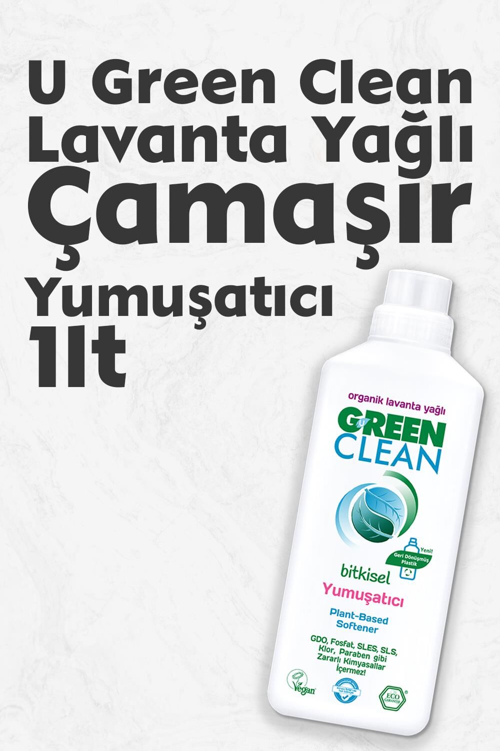 U Green Clean Bitkisel Çamaşır Yumuşatıcısı 1 Litre (Lavanta Kokulu)