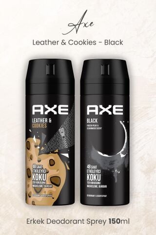 Axe Erkek Deodorant Sprey Leather & Cookies ve Black 150 ml