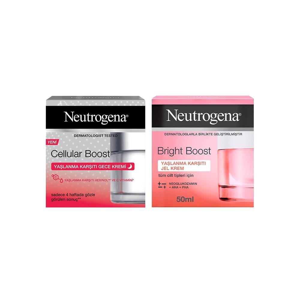 Neutrogena Cellular Boost Gece Kremi 50 ml ve Bright Boost Jel Krem 50 ml