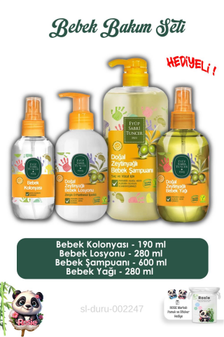 Bebek Bakım Seti, Natural Olive Oil Baby Shampoo, Baby Oıl, Baby Lotion And Baby Cologne ve ROSIE