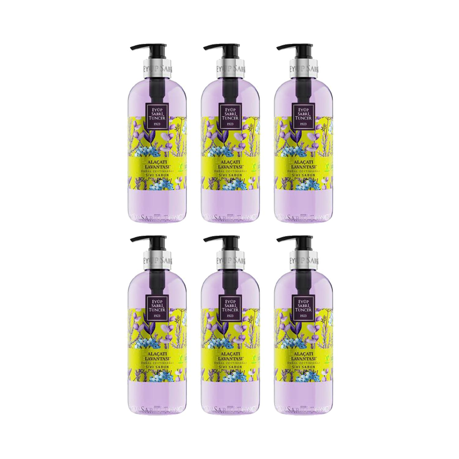 Eyüp Sabri Tuncer Alaçatı Lavantası Doğal Zeytinyağlı Sıvı Sabun 500 ml X 6 Adet