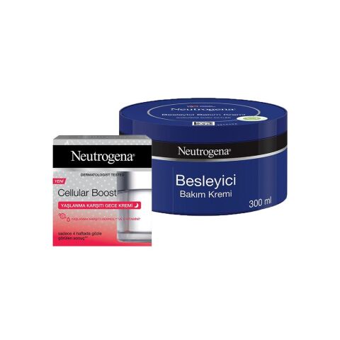 Neutrogena Cellular Boost Gece Kremi 50 ml ve Besleyici Bakım Kremi 300 ml