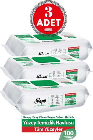 Easy Clean Yüzey Temizlik Havlusu 100 Yaprak 3 ADET