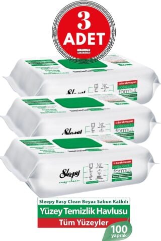 Easy Clean Yüzey Temizlik Havlusu 100 Yaprak 3 ADET